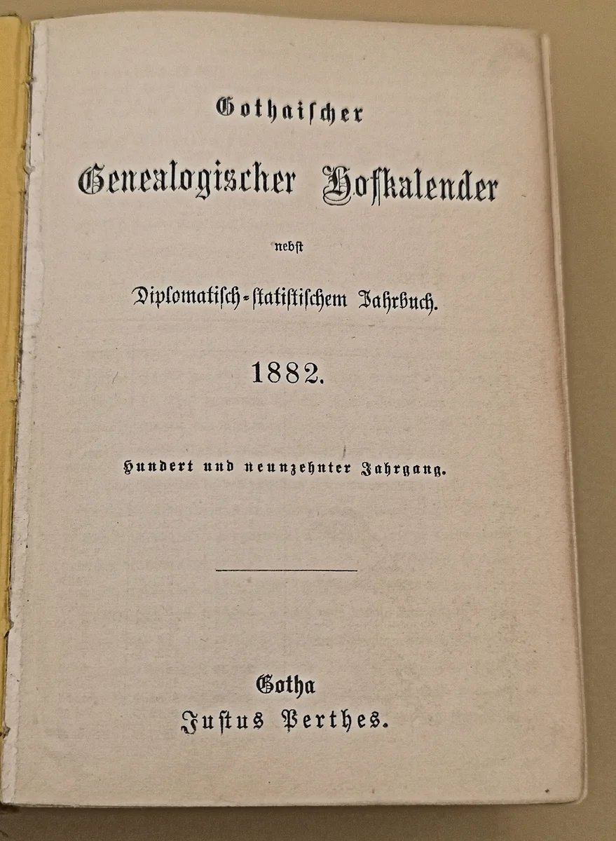 Gothaischer Genealogischer Hofkalender von 1882