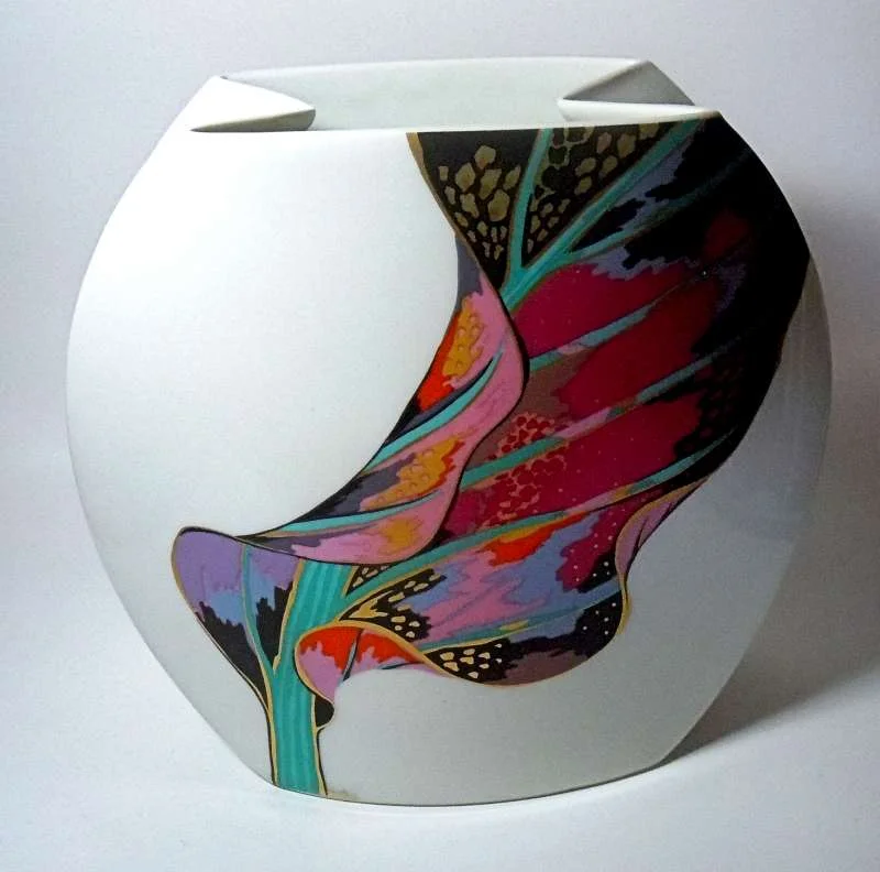 Rosenthal DesignVase Taurus von J.V.D.Vaart, + Brigitte Doege Calla Lily - Rarität 20 cm