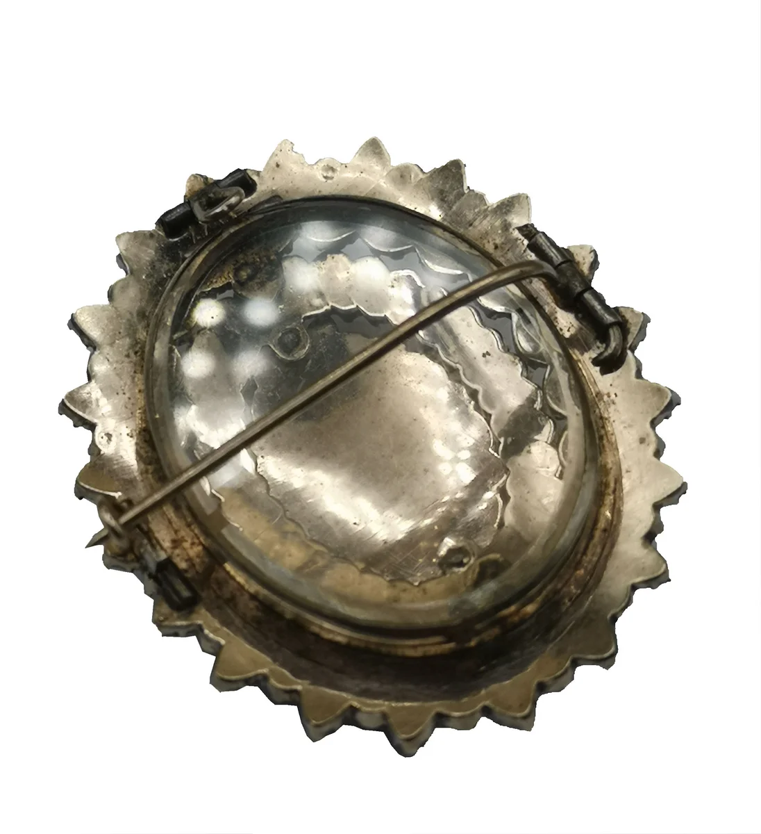 Victorianische Böhmen Granat Brosche vergoldet  um 1880