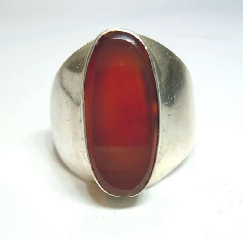 925 Silber Ring mit rotem Karneol aus den 70er Jahren