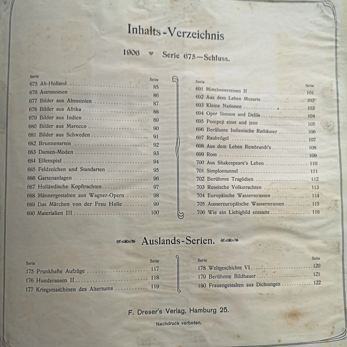 Liebig Sammelbilderalbum der Jahre 1904 - 1906 mit 630 Bilder