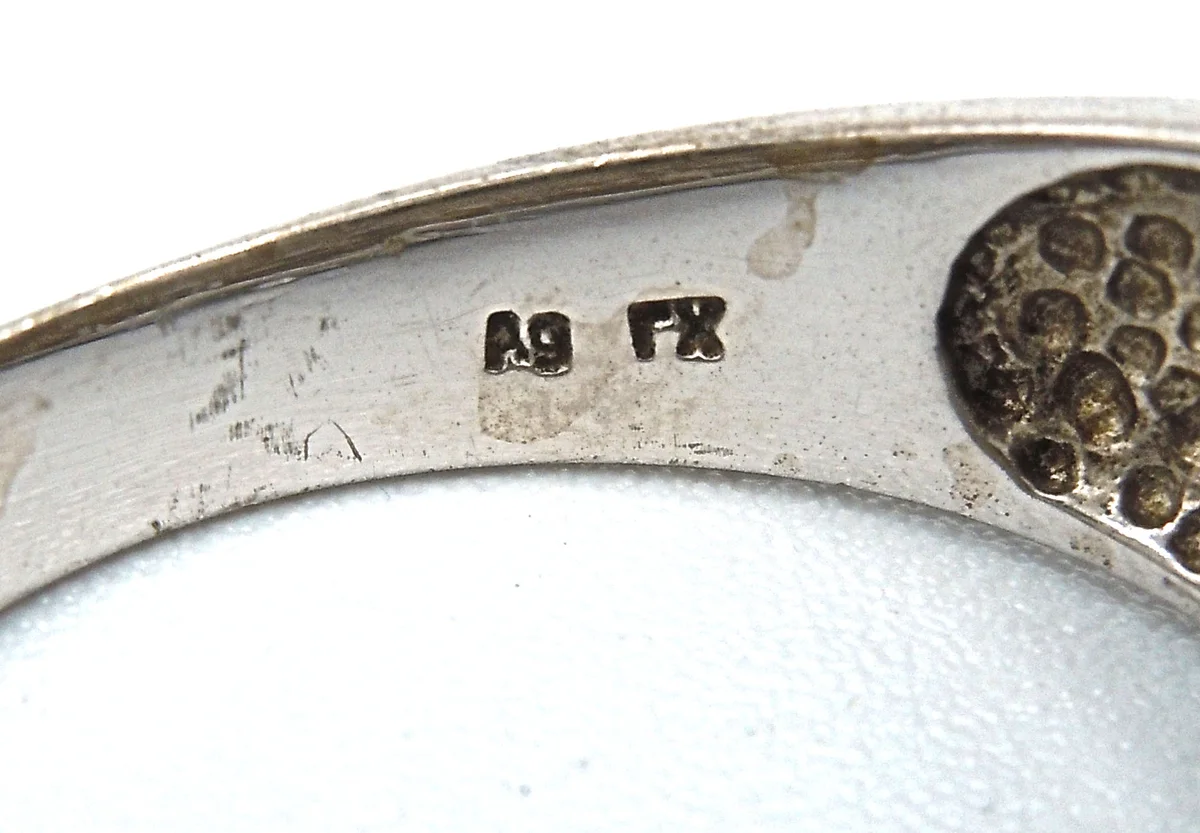 Modernistischer 925 Silberring mit 9 Aquamarinen – Ringgröße 62