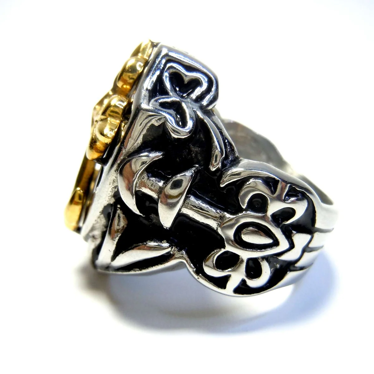 Hammer of Steel - sehr schwerer Ritter Kreuz Ring GOLD Metall RG69