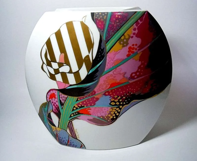 Rosenthal DesignVase Taurus von J.V.D.Vaart, + Brigitte Doege Calla Lily - Rarität 20 cm