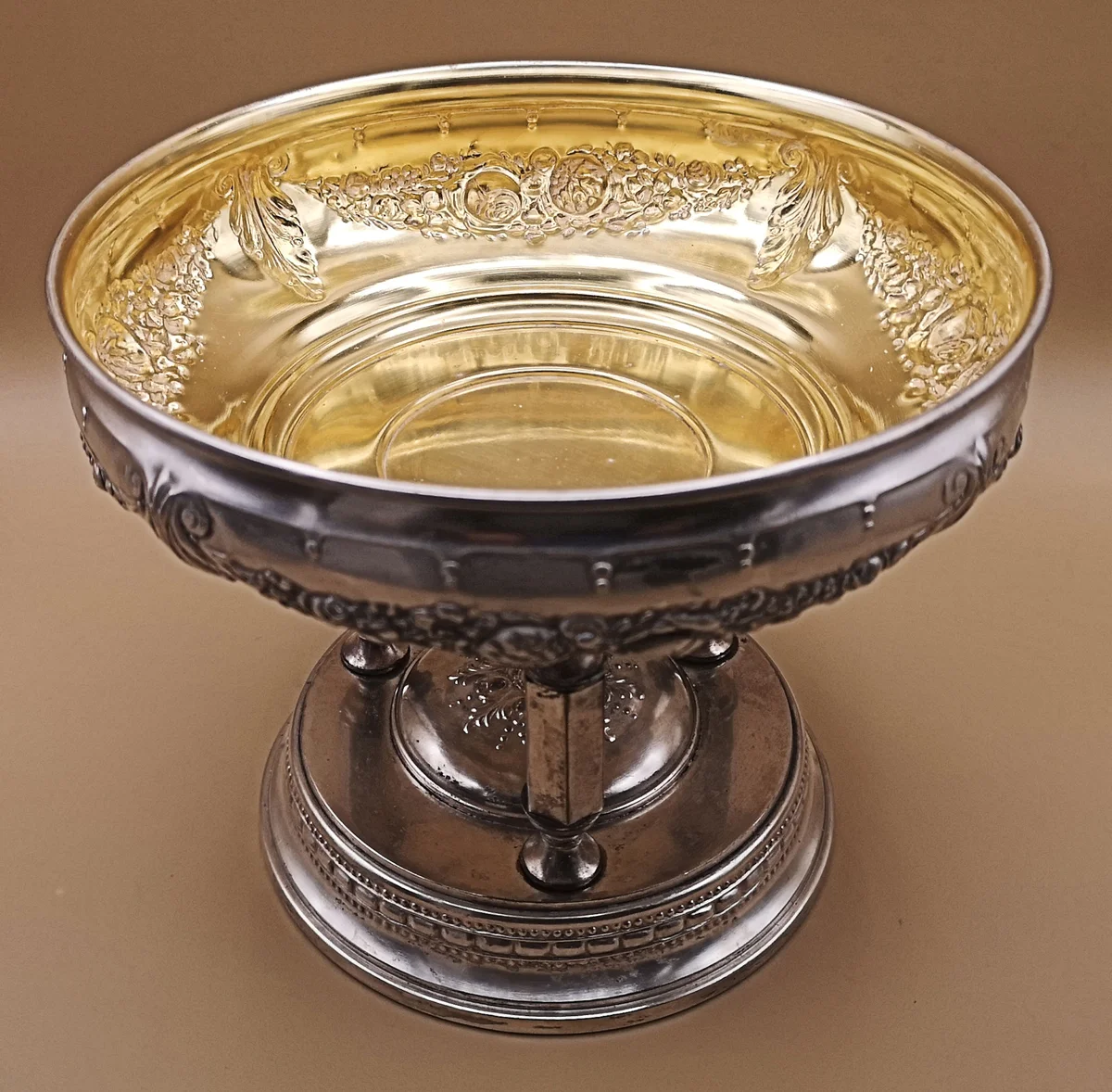 Jugendstil Aufsatzschale mit original Glaseinsatz um 1910
