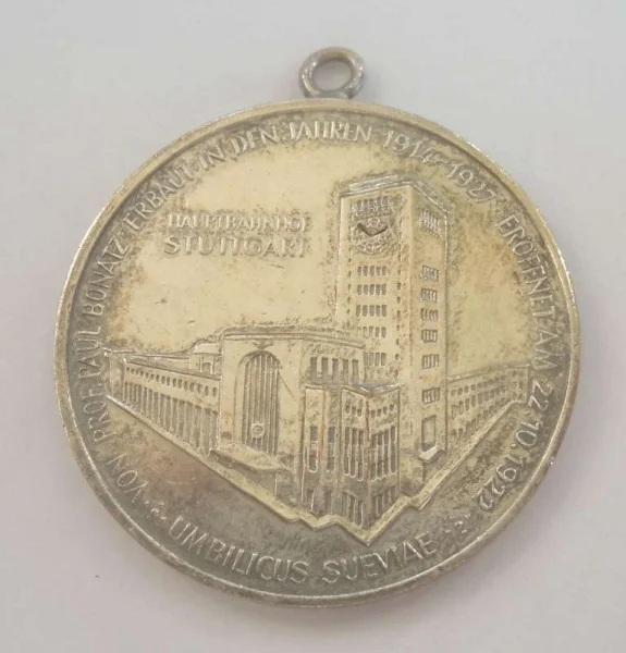 Silber Anhänger 50 Jahre Stuttgart Hauptbahnhof - Bonatz Bau 1972