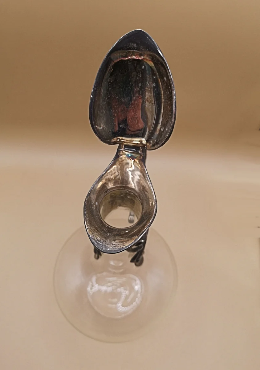 Jugendstil Karaffe / Dekanter mit versilberter Montur um 1910