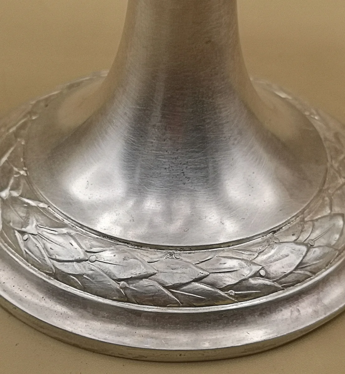 Glas Aufsatzschale auf Silberfuß um 1930