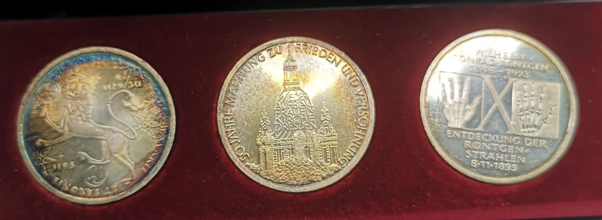 3er Set von 10 DM Gedenkmünzen 1995 in Box
