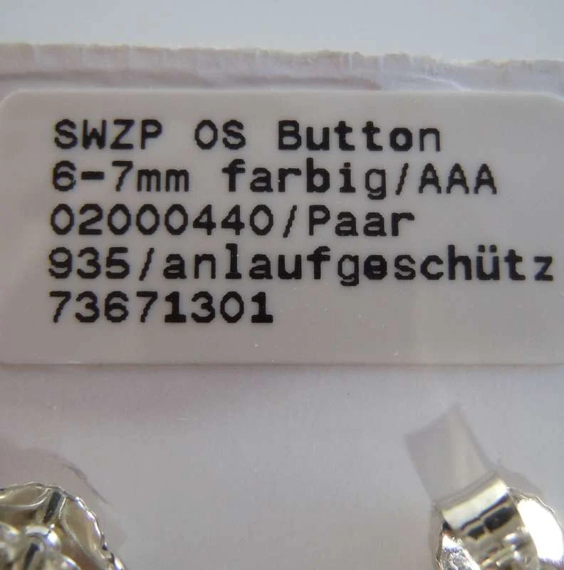 Paar Ohrstecker Süßwasser Zuchtperle 935 Silber  #05/ 6-7 mm / hellbeige 1