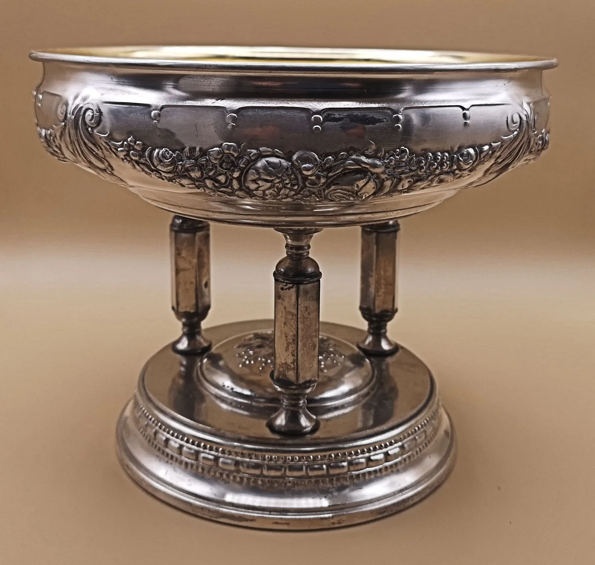 Jugendstil Aufsatzschale mit original Glaseinsatz um 1910