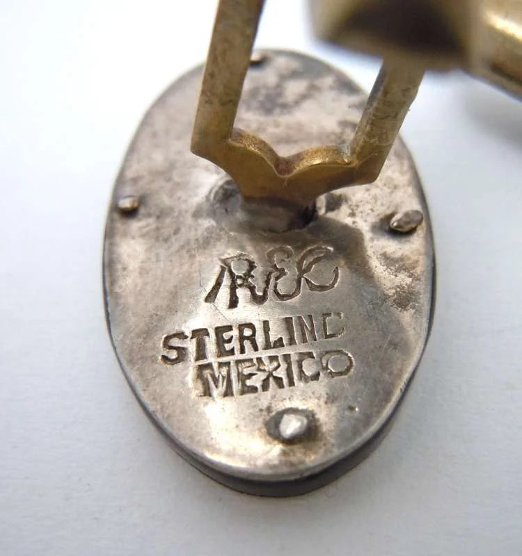 Handgefertigte Manschettenknöpfe aus Sterling Silber – Türkis & Onyx – Mexiko
