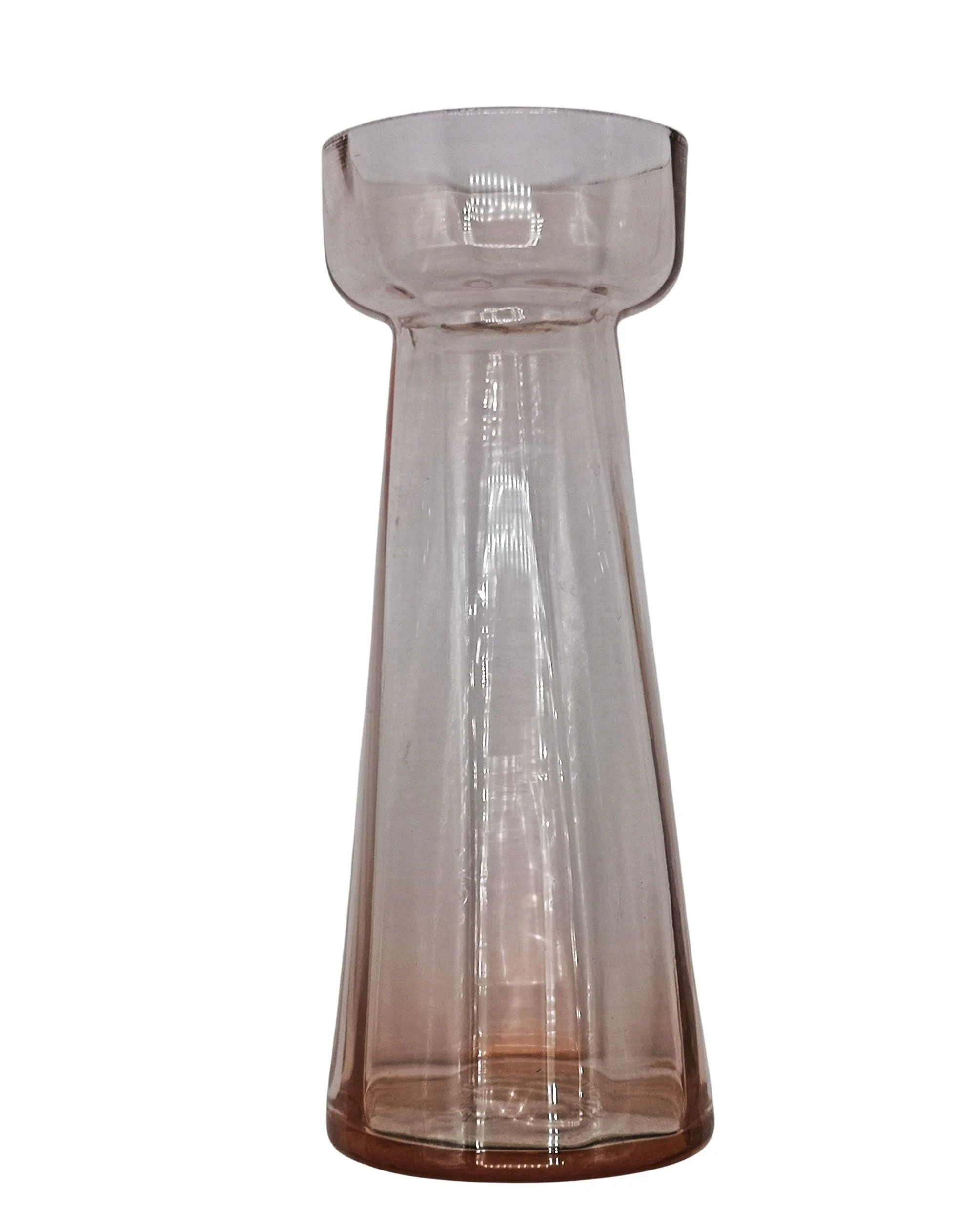 AR DECO mundgeblasene Hyazinth Vase 1900–1920 – 18–20 cm hoch – Antikes Original in klassischer Sanduhr-Form 4 zartes Rosé (Rosalin) Höhe 19,5 cm 3