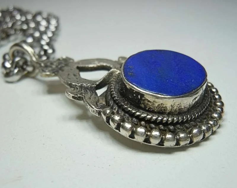 925 Silber Kette Sternzeichen Fische mit Lapislazuli – Edles Geburts- & Glücksamulett