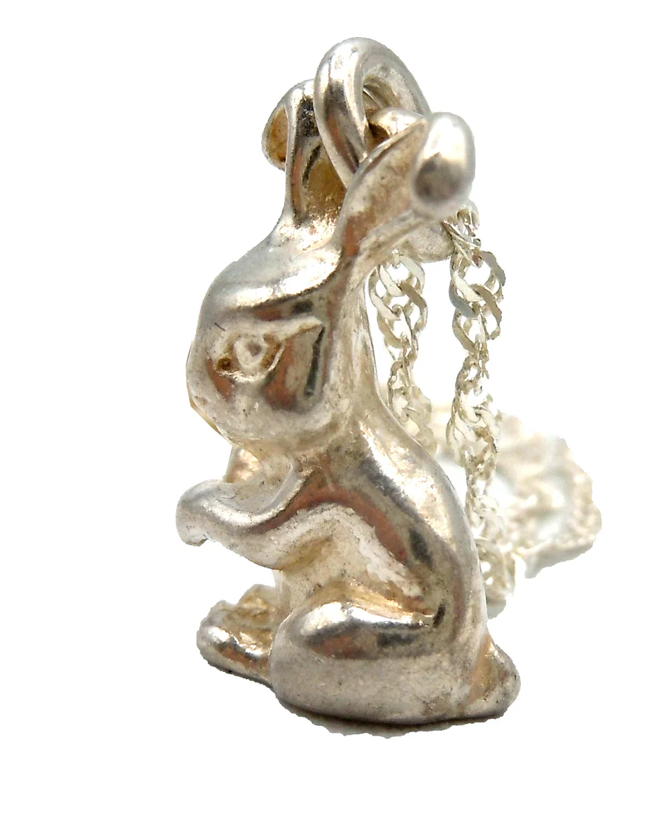 925 Silber Hasen Anhänger an  Singarpur Silberkette  - tolles Geschenk