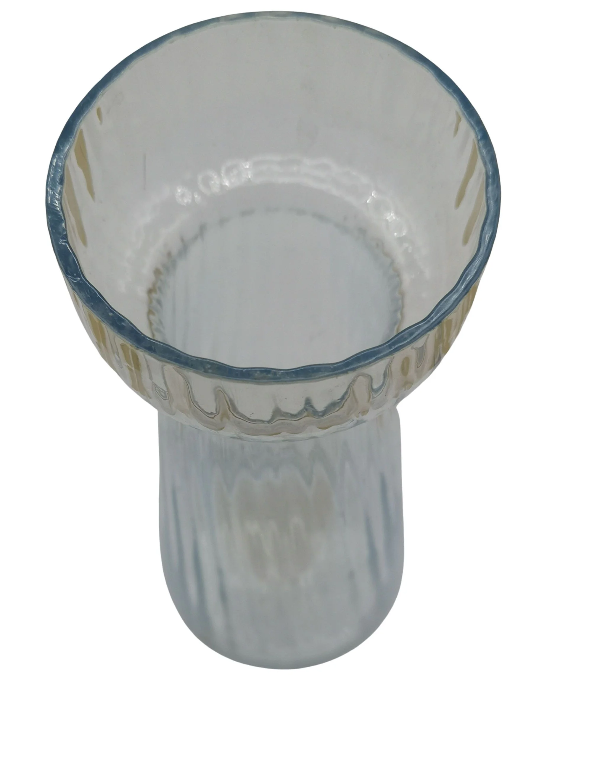 AR DECO mundgeblasene Hyazinth Vase 1900–1920 – 18–20 cm hoch – Antikes Original in klassischer Sanduhr-Form 5 zartes Blau Höhe 18,5 cm 2