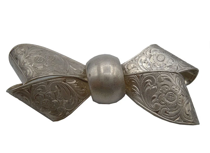 Exklusive Jugendstil Silber Schleifen Brosche – Handgefertigtes Unikat mit floraler Ornamentik