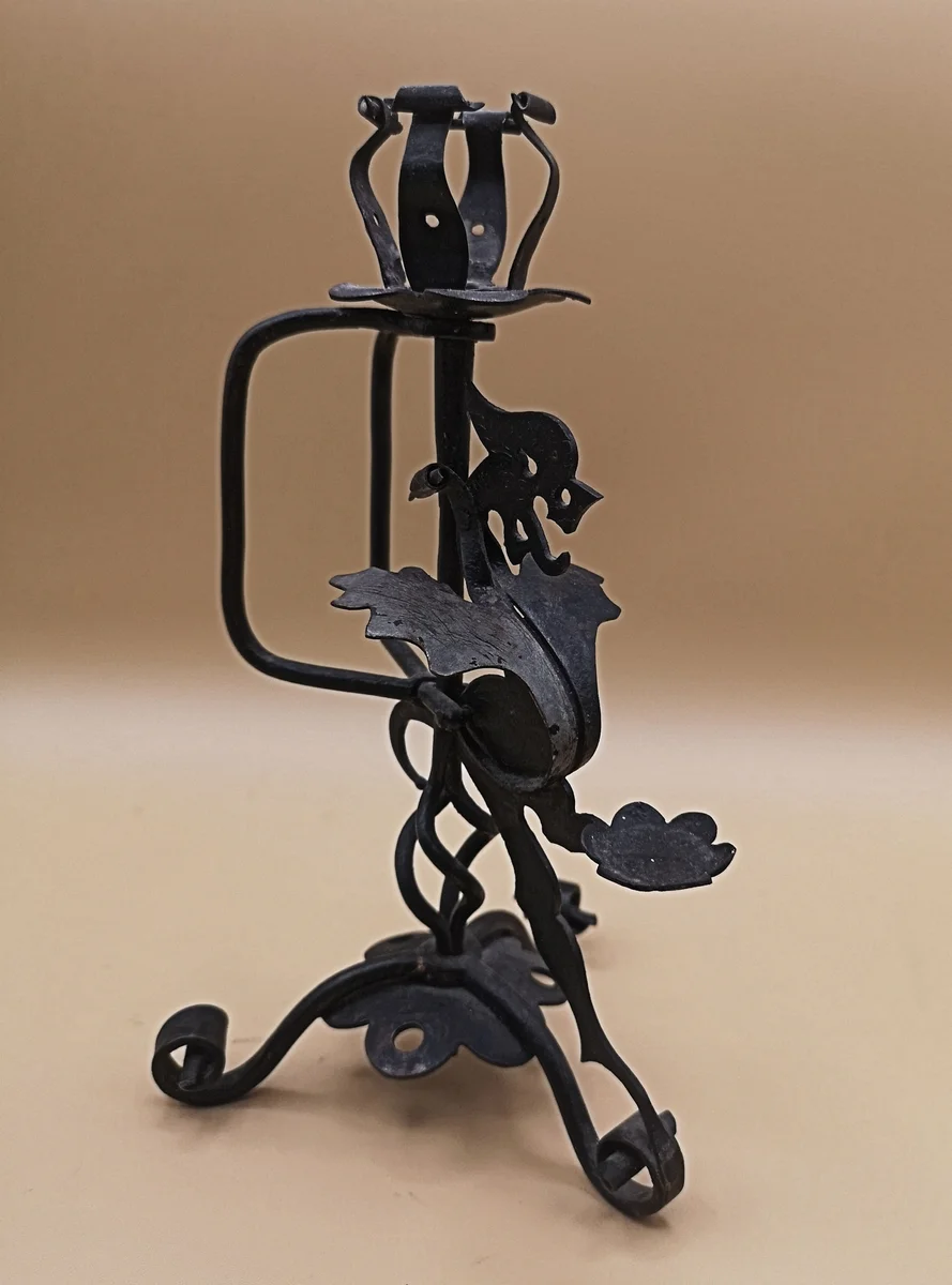 Schmiedeeisen Kerzenleuchter Kerzenständer Drache um 1910