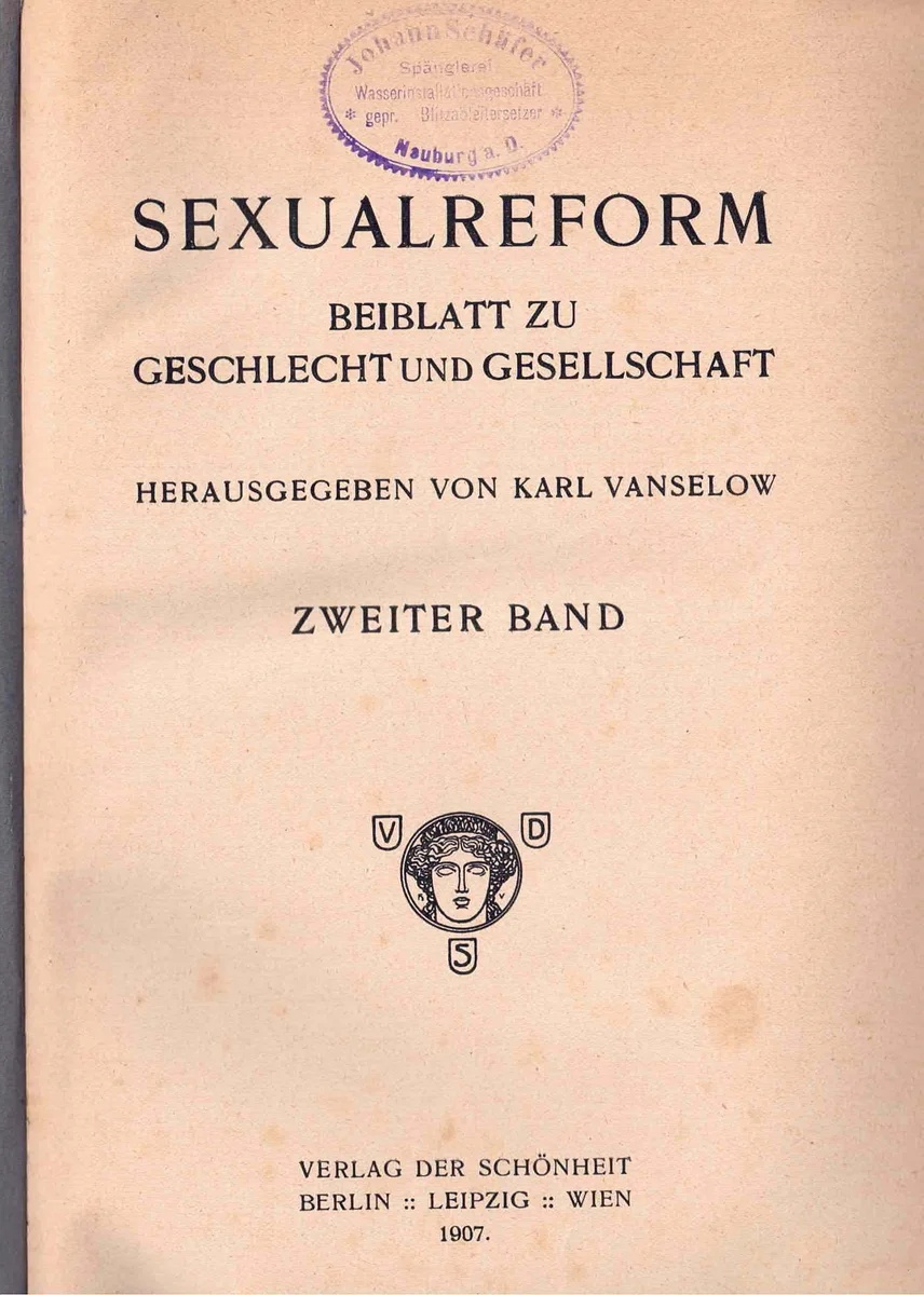 Antiquariat: Sexual-Reform Band 2 (1907) – Fidus Erstausgabe