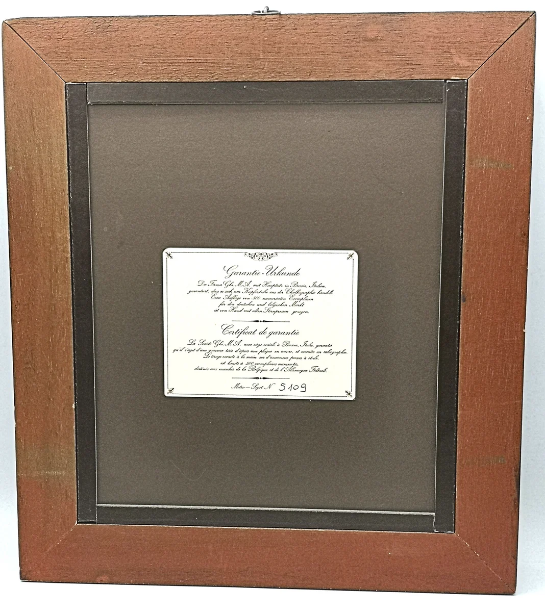 Zertifizierte Kalligraphie zu Kupferstich von J. Niedermann, Holzrahmen, 34x37cm, Der italienische Schreiber