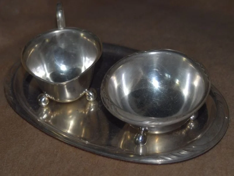 WMF Silber Zucker+Sahne+Tablett Ensemble Form 2200