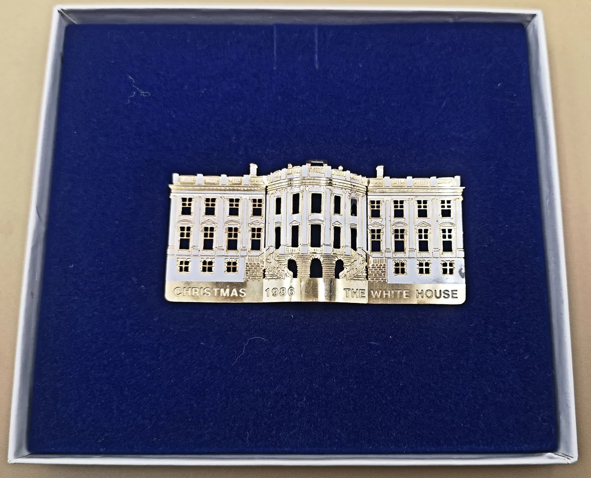 USA Weihnachtsschmuck Christbaumschmuck White House Christmas Ornament 1986