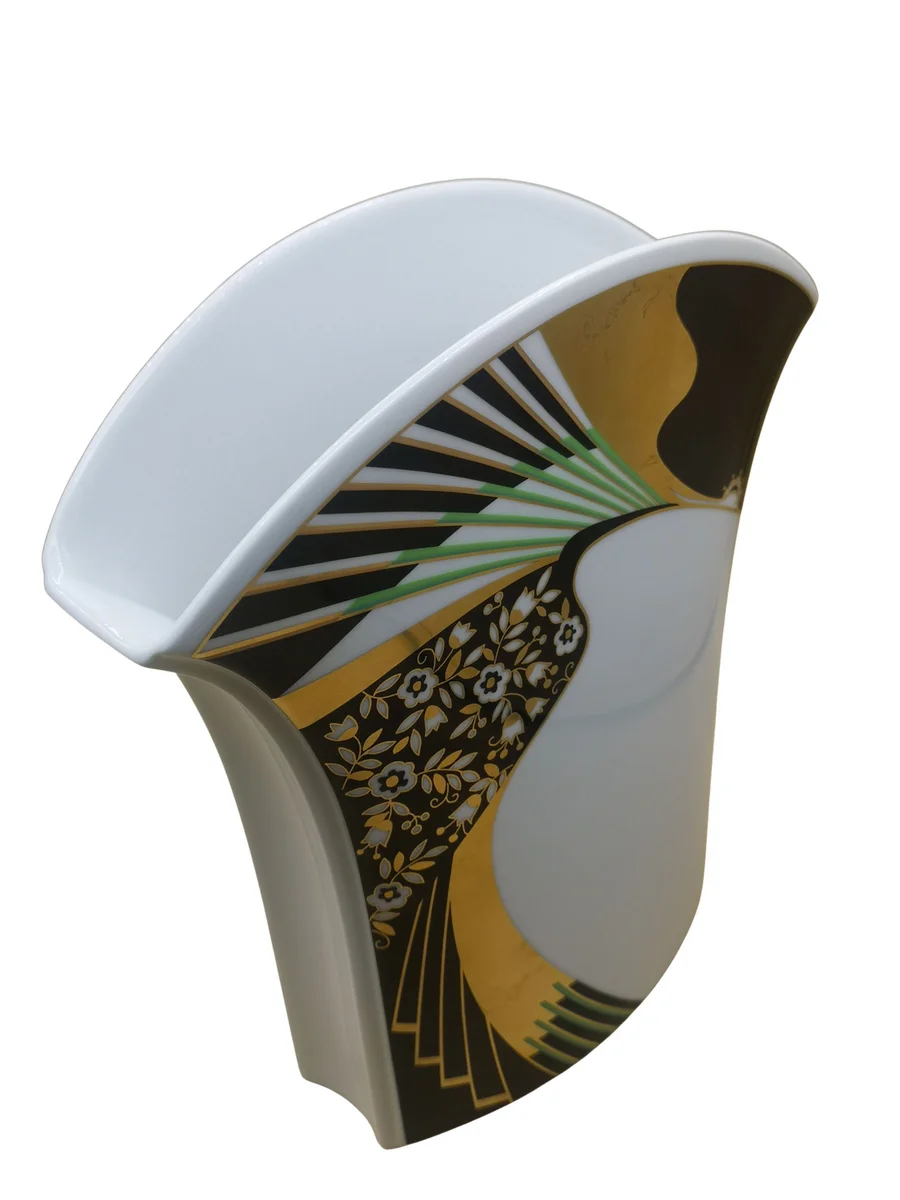 Rosenthal Studio-Linie Vase „Regis Dho“ 28 cm – Design von Wolf Bauer mit Golddekor