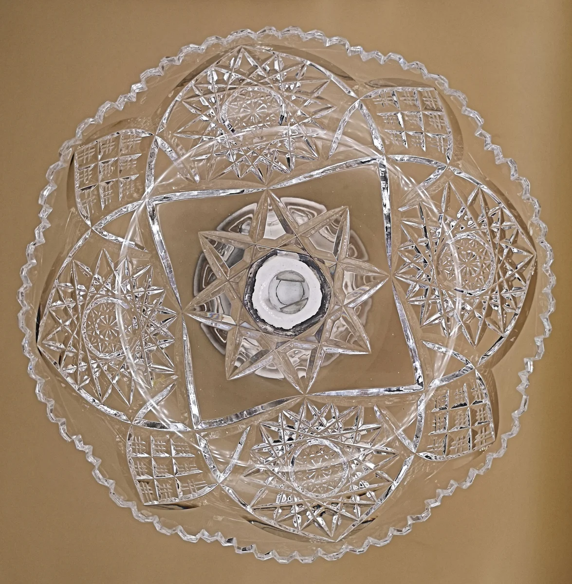 Glas Aufsatzschale auf Silberfuß um 1930