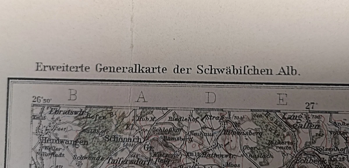 Antike Landkarte Faltkarte auf Leinen - Ravensburg - 1905