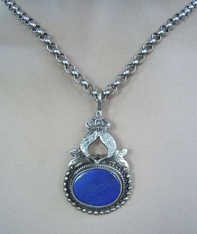 925 Silber Kette Sternzeichen Fische mit Lapislazuli – Edles Geburts- & Glücksamulett