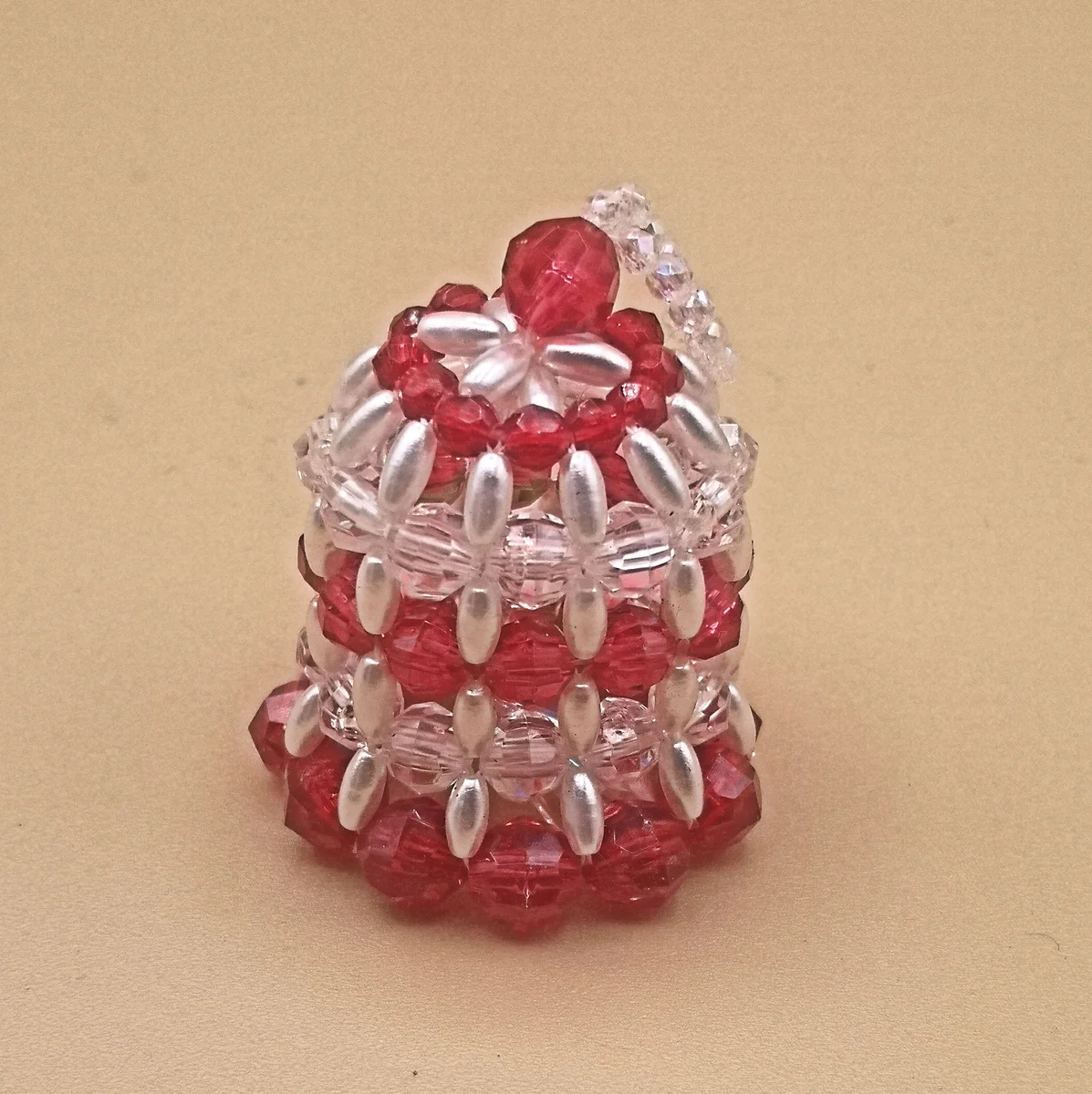 USA Weihnachtsschmuck Christbaumschmuck Baumbehang aus den 70er weiß/rot
