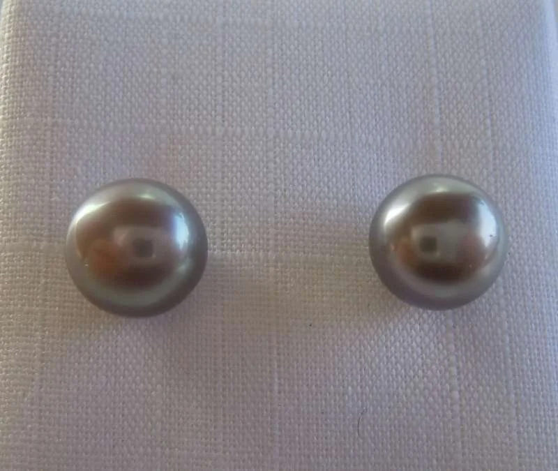 Paar Ohrstecker Süßwasser Zuchtperle 935 Silber  #15/ 7-8 mm / silber 2