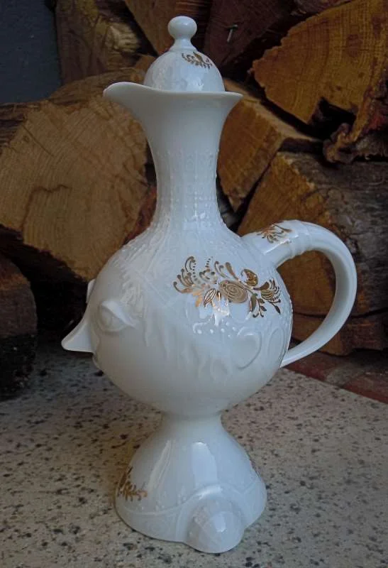 Rosenthal Romanze Björn Wiinblad Essig/ÖL Kännchen Gesicht handbemalt in Gold