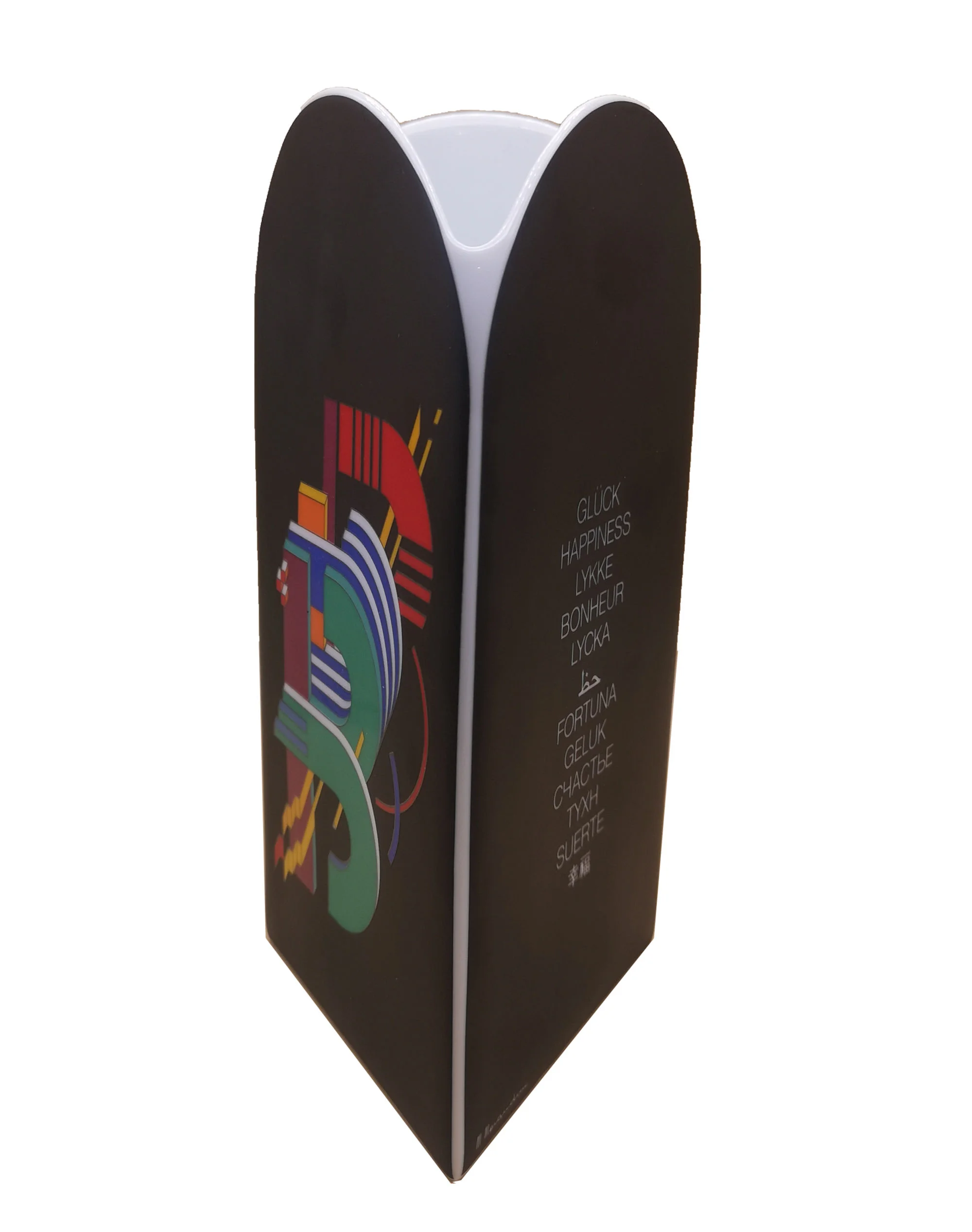 Rosenthal Designervase Marcello Morandini Alphabet – Ikonische Porzellanvase der 80er Jahre 23 cm - schwarz - Buchstabe R+B 5