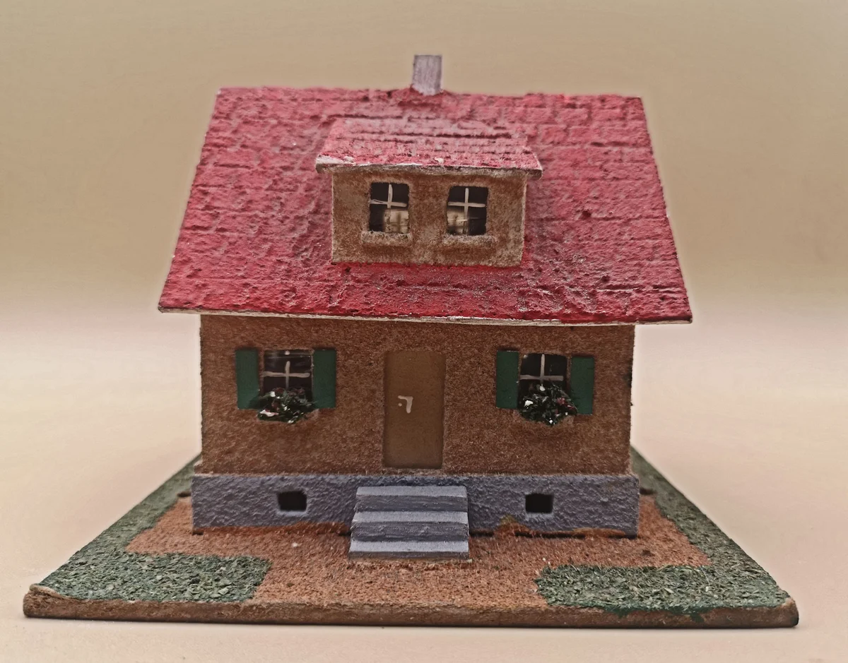 Vau-Pe Nr. 109 Einfamilienhaus 1955 - Original Modellhaus H0 - Handgefertigt aus Naturmaterialien (5)