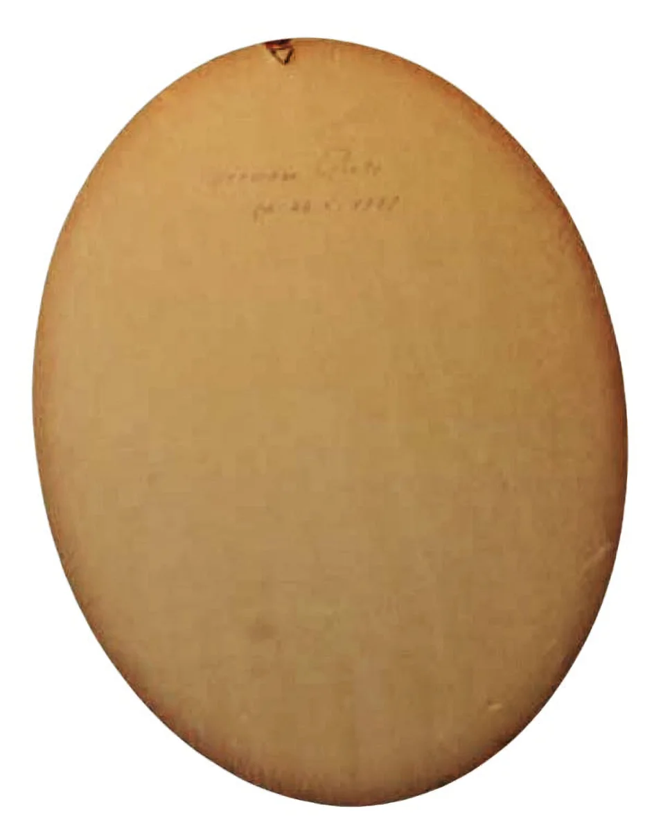 Antikes Kinderporträt 1908 – Original Tempera-Gemälde im ovalen Goldrahmen (44x33,5 cm)