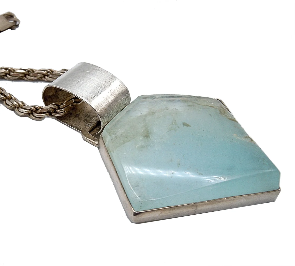 Modernistischer Silberanhänger mit Bergkristall – Unikat mit 925er Kette (Milor Italy)