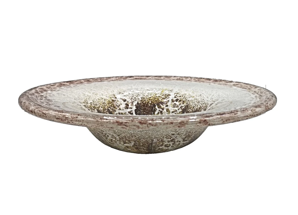 WMF Ikora Glas Schale Art Deco – 32 cm – Braun/Weiß – Original 1920er Jahre