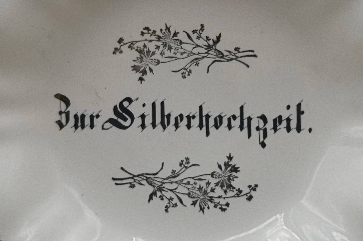 KPM Biedermeier Obstschale Fußschale "Zur Silberhochzeit" 1837-44