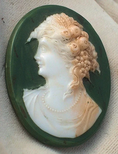 Achatgrüne Biedermeier Kamee