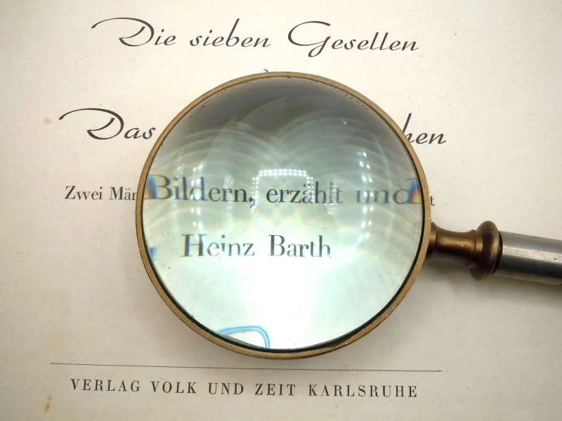 Antike Aufsatzlupe um 1850 mit Meerschaum-Griff Pudelkopf – 80mm