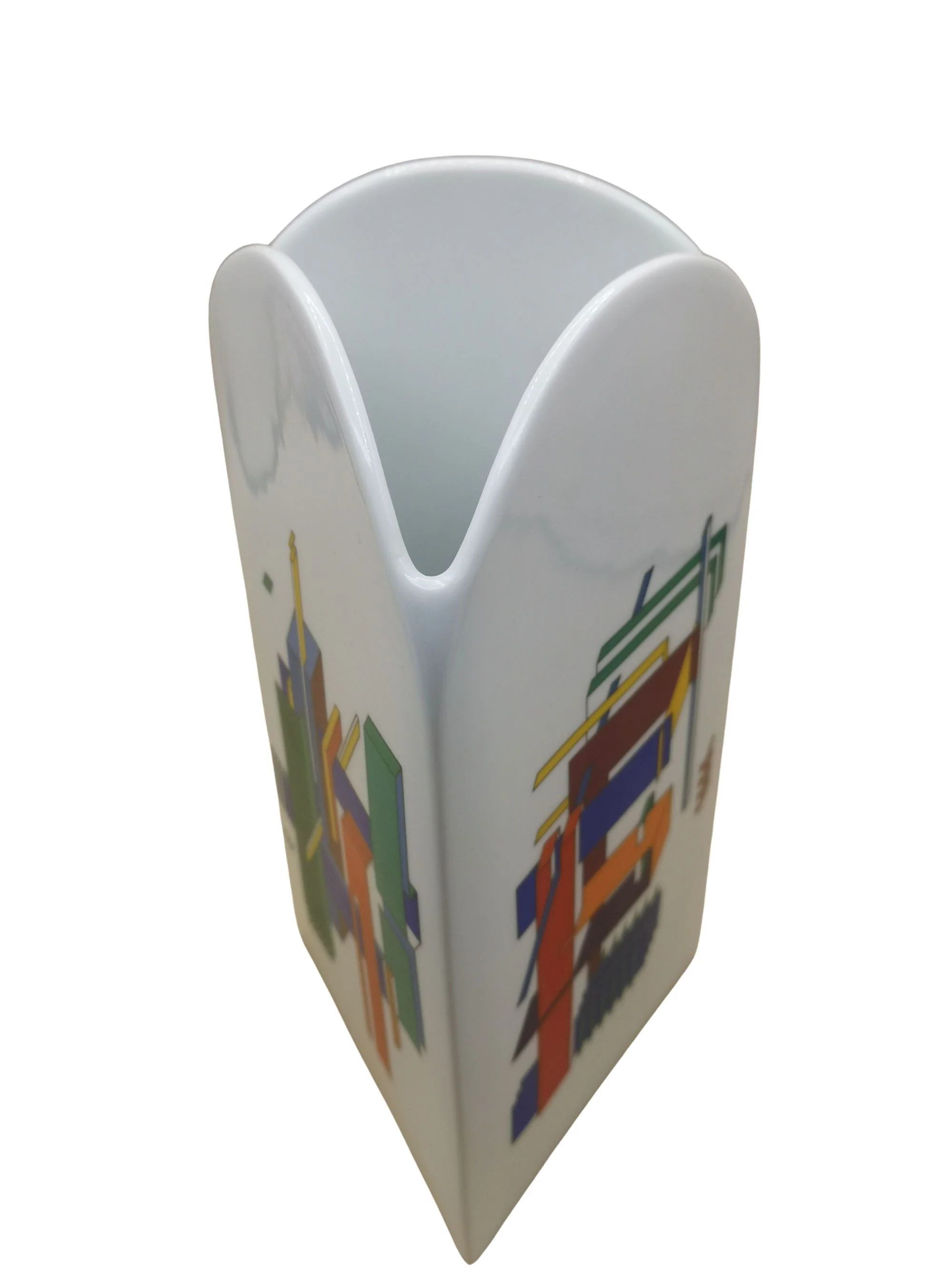 Rosenthal Designervase Marcello Morandini Alphabet – Ikonische Porzellanvase der 80er Jahre 23 cm - weiß        - Buchstabe H+E 2
