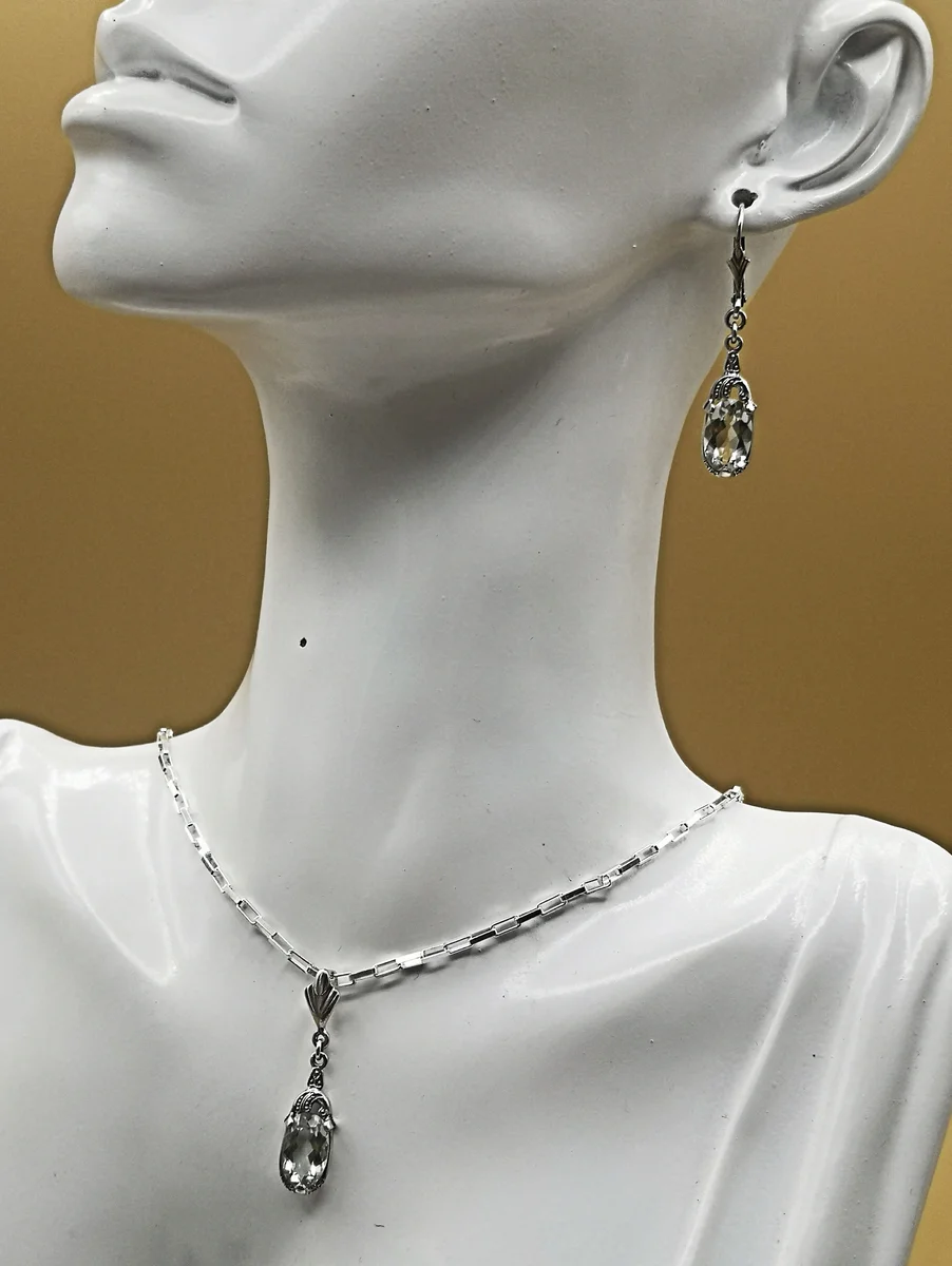 Exklusives Art-Deco Amethyst Schmuckset aus 925 Silber – Handgefertigt in Deutschland