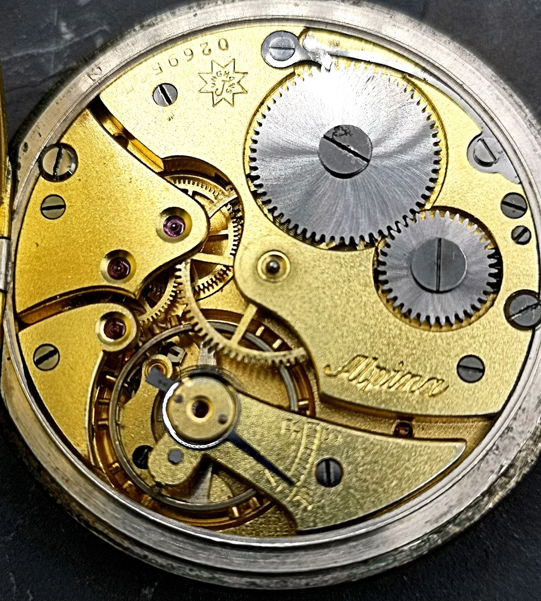 Silber Herren Taschenuhr Junghans Alpina ca.1920-1925