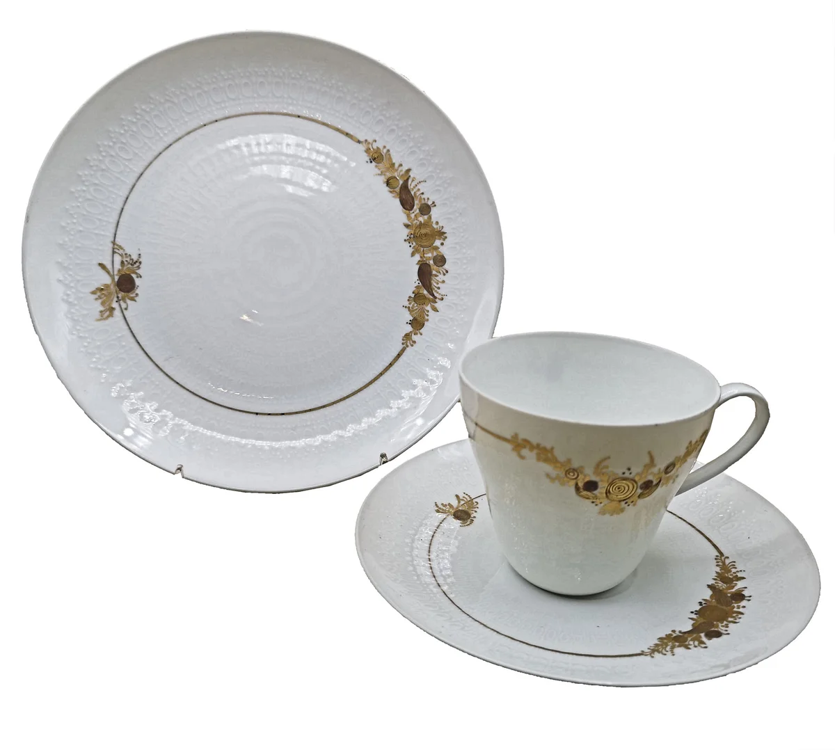 Rosenthal Romanze in Dur  3tlg. Set handbemalt in Gold