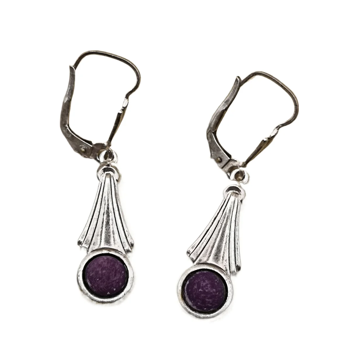 835 Silber Ohrringe Ohrstecker Ohrhänger mit Lavendel Jade