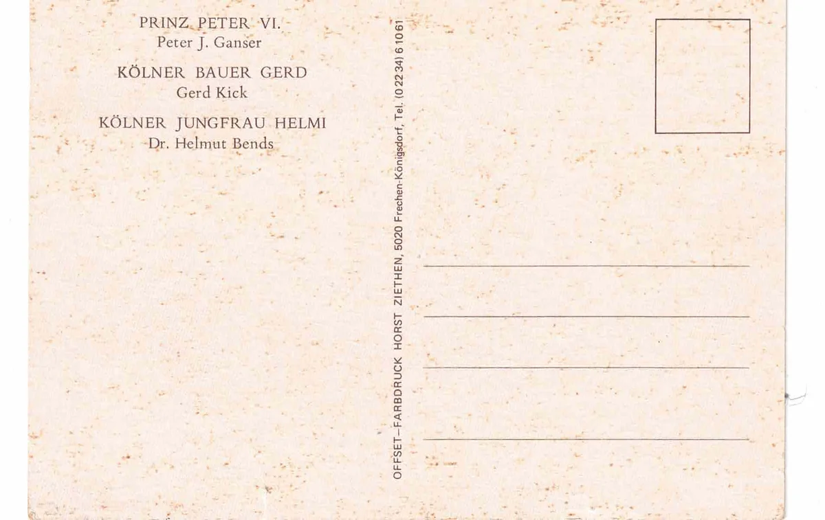 Kölner Dreigestirn 1981 – Original Prinzenspange & Autogrammkarte | Seltenes Karnevals-Sammlerstück