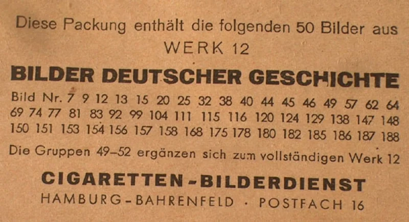 50 Sammelbilder Bilder deutscher Geschichte Gr.52