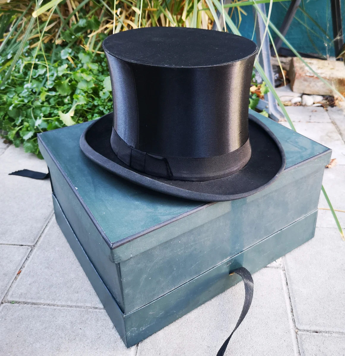 Antiker Seiden Glanz Zylinder um 1920 HG 58,5  Chapeau Claque Klapphut