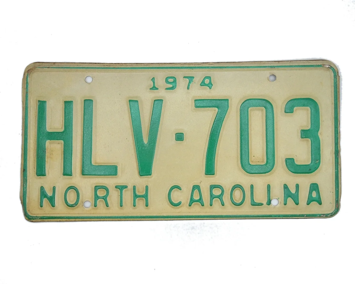 USA North Carolina Car Plate grün 703 von 1974